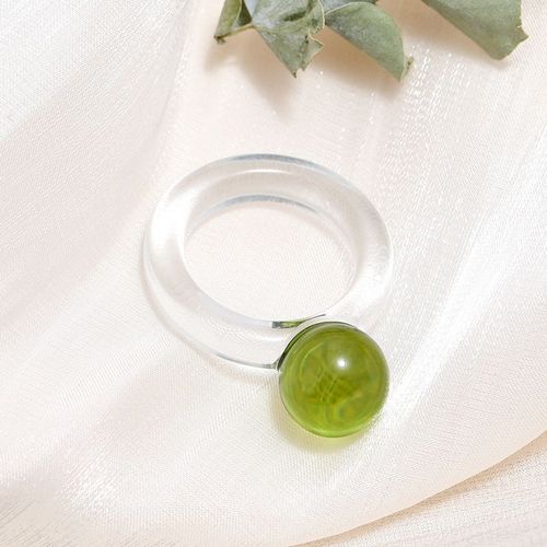 Lats-Bagues Acryliques En Résine Transparente Pour Femmes, Comparateur De Couleurs, Biscuits, Géométrique, Carré, Rond, Bague, Bijoux, Cadeaux De Fête, 2021