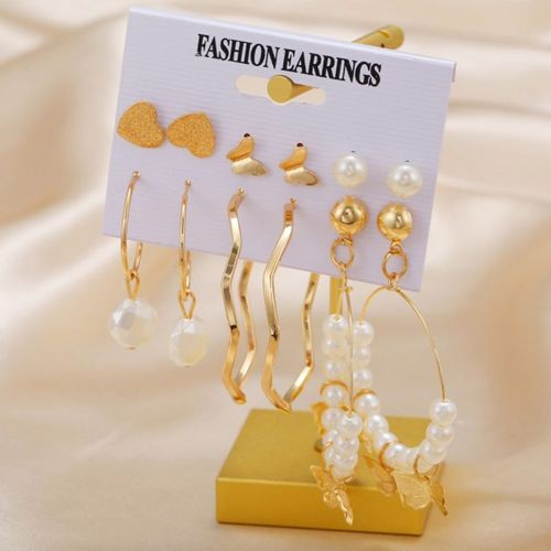 Lats ¿ Ensemble De Boucles D'oreilles Bohème Serpent Papillon Pour Femmes, Bijoux Tendance, Perle Acrylique, 2021