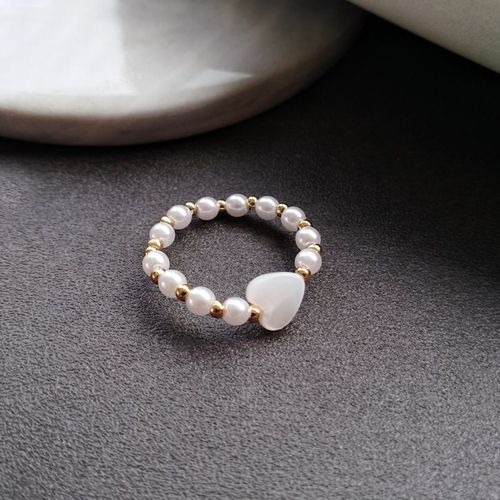 Lats-Belle Perle Bague Pour Femme, Simple, Ins, Français Romantique, Index, Étudiant, Queue, Bijoux De Mode, Cadeaux
