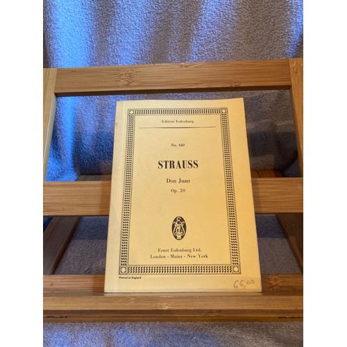 Richard Strauss Don Juan Opus 20 Partition Orchestre Conducteur Eulenburg 440