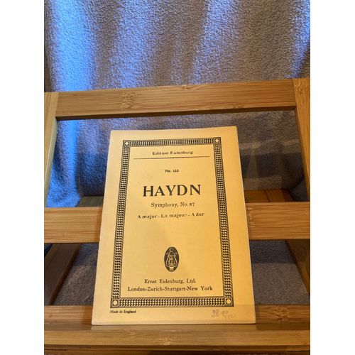 Haydn Symphonie N°87 La Majeur Partition Orchestre Conducteur Eulenburg 533