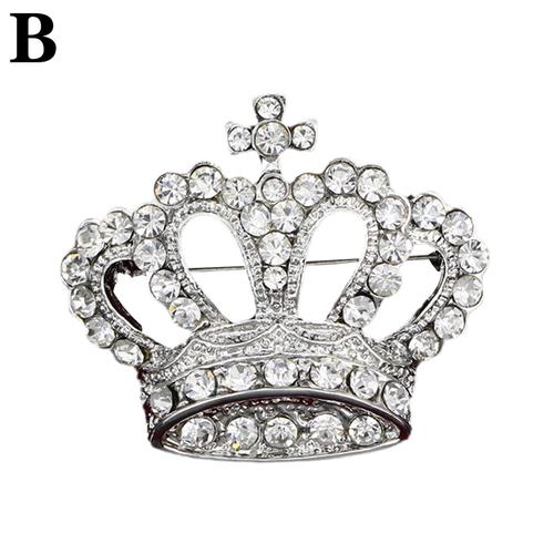 Silver Broche Couronne De Reine Broche En Diamant Plaque Or Et Argent Design Royal Silver