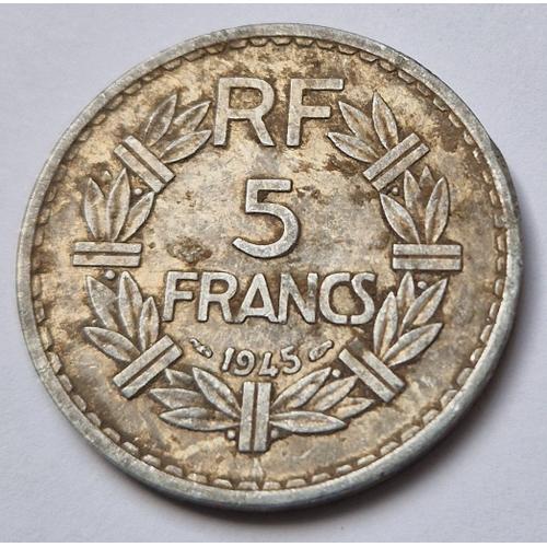 Pièce De Monnaie 5 Francs Lavrillier 1945 République Française (4)