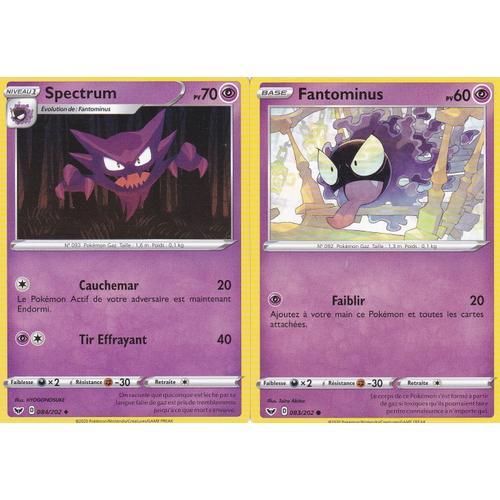 2 Cartes Pokemon - Spectrum - 084/202 + Fantominus 083/202 - Épée Et Bouclier