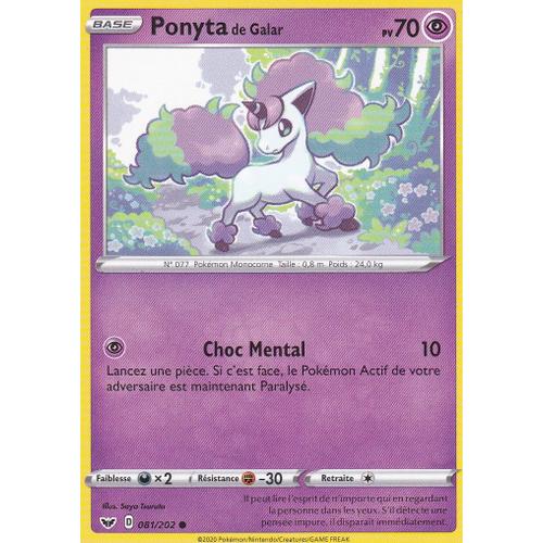 Carte Pokemon - Ponyta De Galar - 081/202 - Épée Et Bouclier