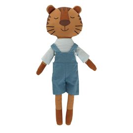 Doudou Peluche Tigre Lion Maisons Du Monde Marron Bleu Vert Canard Salopette