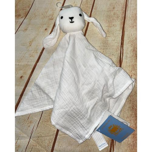 Doudou Lapin Blanc Lange Coton Bio Monoprix