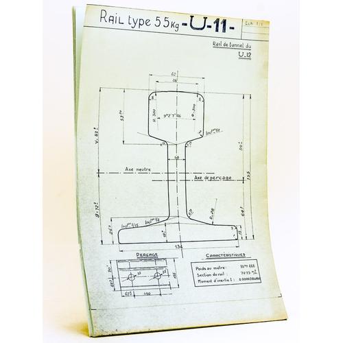 Document technique à l'échelle 1/1 : Description de divers modèles de rails  