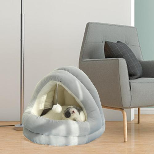 Nid De Chat Portable Avec Boules, Jouets Épais, Fournitures Pour Animaux De Compagnie, Coussin De Chenil Pour Petit Et Moyen Chien