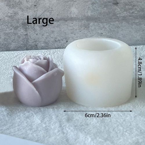 Moule En Silicone Bougie Rose, Aromathérapie, Cire De Soja Faite À La Main, Plâtre De Savon, Moule À Chocolat Fleur, Décoration De Maison Saint-Valentin