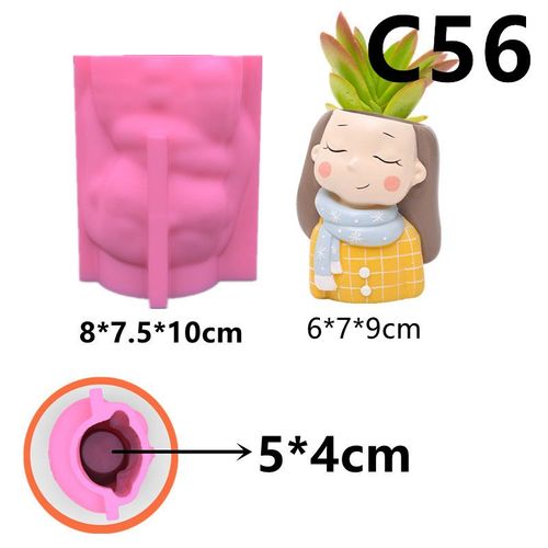Moule En Silicone Pour Pot De Fleur, Succulente, En Forme De Fille En État D'ébriété, Ornements Parfumés, Cendrier Fait Maison, Pot De Fleur, Moule Artisanal