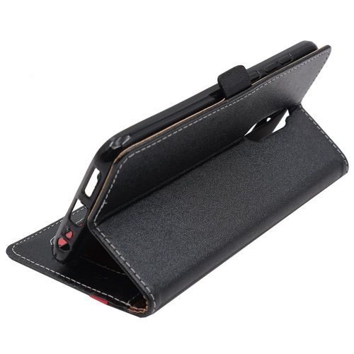 Ebeststar - Coque Xiaomi Redmi 8 8a Etui Portefeuille Porte-Cartes Support Stand, Noir / Rouge [Dimensions Precises Smartphone : 156.5 X 75.4 X 9.4mm, Écran 6.2'']