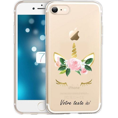 Coque Iphone 7 Plus 8 Plus Licorne Personnalisee Eyes Rose Unicorn