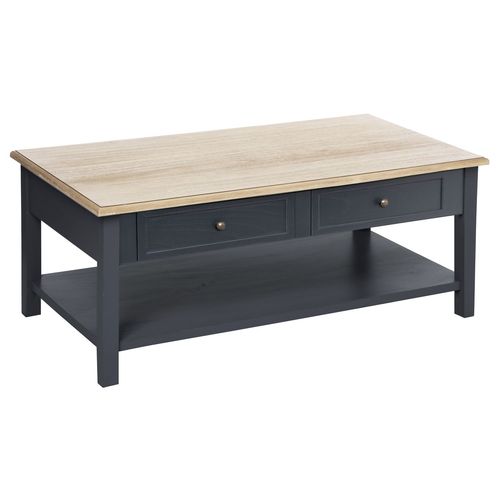 Table Basse Design Romance Hiver Damian - L. 110 X H. 45 Cm - Gris