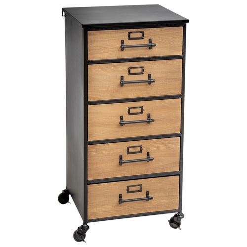 Chiffonnier Design En Métal Baris - L. 42 X H. 87 Cm - Noir