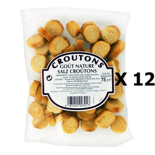 Lot 12x Croûtons Nature - Tipiak - Sachet 75g