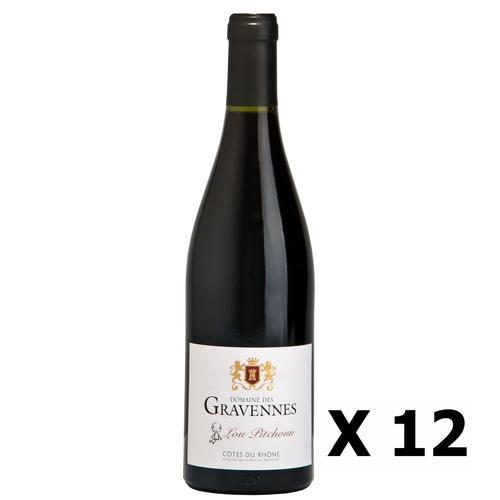 Lot 12x Lou Pitchoun - Rouge 75cl - Vallee Du Rhone - Côtes Du Rhône - Agriculture Biologique