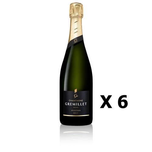 Lot 6x Sélection Brut - Champagne Gremillet - Champagne 75cl - Champagne - Haute Valeur Environnementale