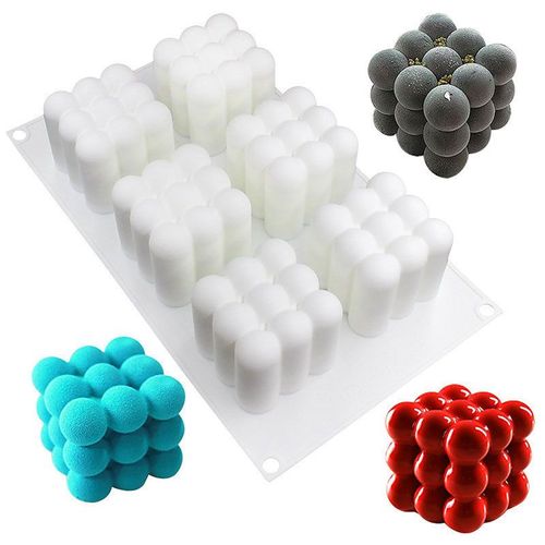 Moule À Bougie Magique En 3 Dimensions, Cube Magique En Gel De Silice 6, Mousse, Cuisson De Gâteau, Bricolage, Créatif, Aromatique