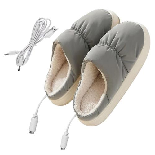 Chaussons chauffants électriques USB pour hommes et femmes, chauffe-pieds, botte métropolitaine, cadeaux d'hiver, Noël