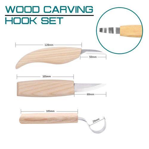 Ensemble d'outils à main ciseau à couteau en bois pour charpentier, outil de travail de calcul, haute résistance, crochet, coupe-tailler, ensemble de 3 pièces