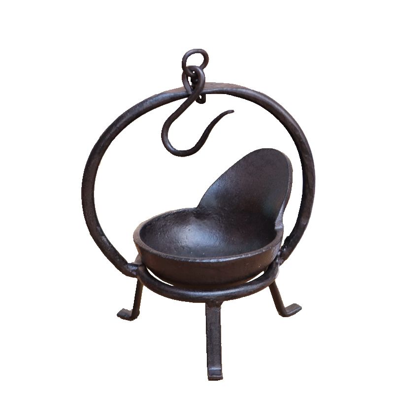 Nouveau trpied Antique en fer, support de lampe au beurre e... - 2