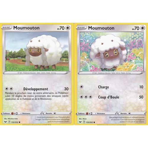 2 Cartes Pokemon - Moumouton - 153/202 + Moumouton - 152/202 - Épée Et Bouclier