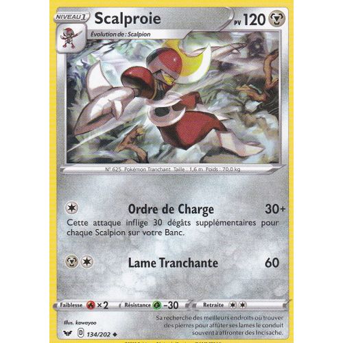 Carte Pokemon - Scalproie - 134/202 - Épée Et Bouclier
