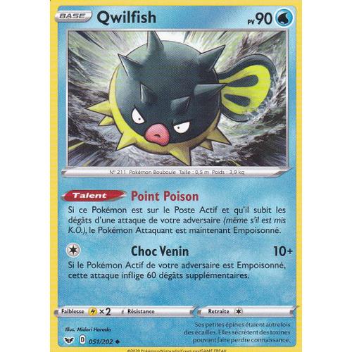 Carte Pokemon - Qwilfish - 051/202 - Épée Et Bouclier