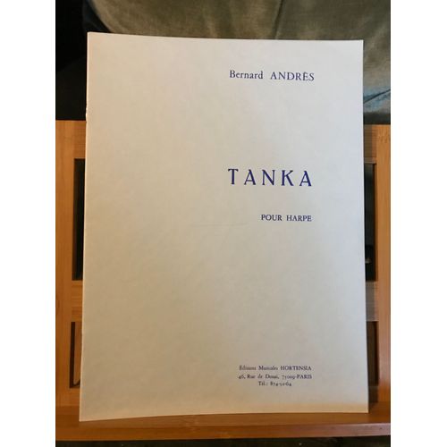 Bernard Andrès Tanka Pour Harpe Partition Éditions Hortensia