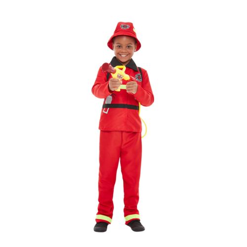 Déguisement Pompier Rouge Garçon - Taille: 7-9 Ans (130/143 Cm)