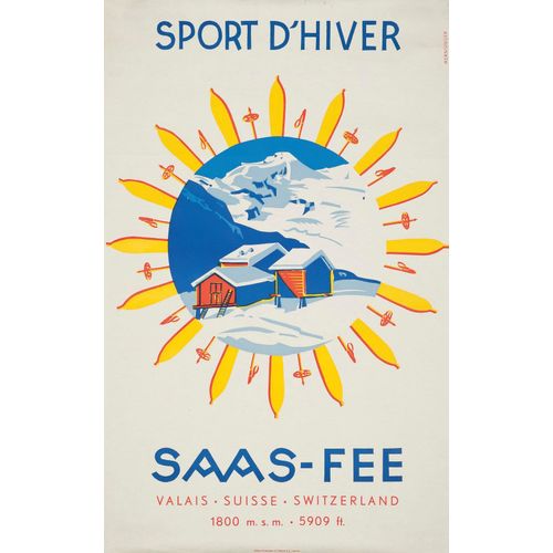 Affiche Sports D'hiver Saas-Fee