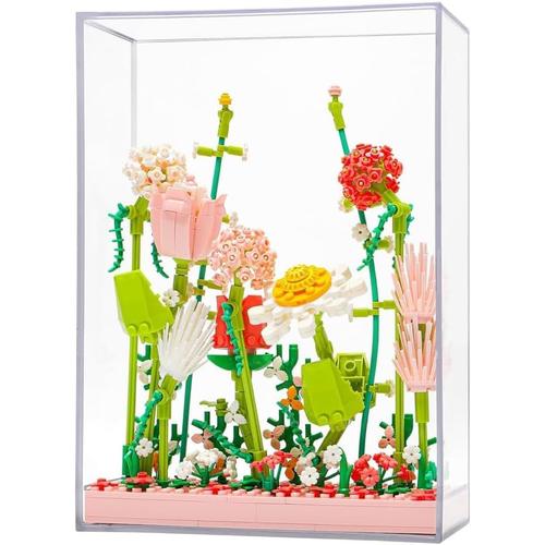 Bouquet de Fleurs Artificielles Blocs de Construction, 7 Fleurs Blocs de Construction Fleurs Artificielles, Cadeau Fête des Mères Femme Fille Enfant, pour la Décoration de Chambre et Bureau