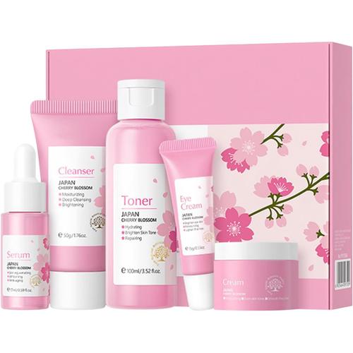 5 Pièces/Ensemble Coffret Soin Visage Femme, Coffrets De Soins Pour La Peau, Ensemble Éclaircissant Hydratant Sakura, Huile Pour Le Visage, Minimise Les Pores Dilatés, Soulage Les Rougeurs 