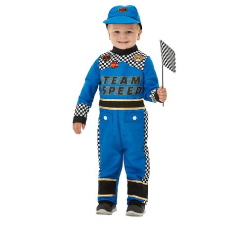Déguisement Pilote De Voiture De Course Bleu Bébé - Taille: 3-4 Ans (97/117 Cm)