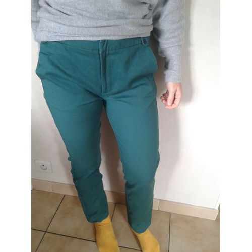 Pantalon Zara Basic Vert Sapin