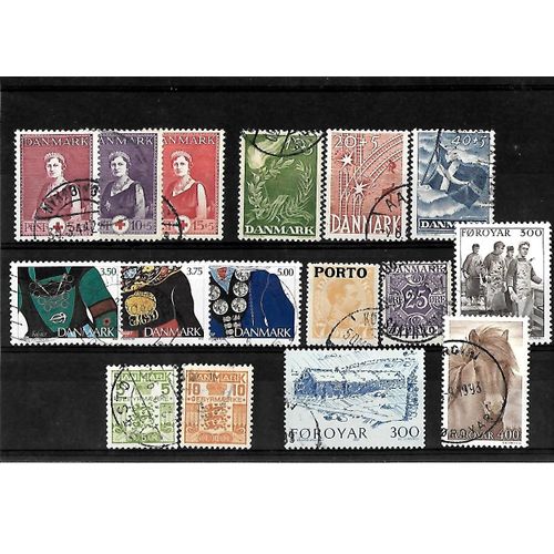 Danemark-Lot De 16 Timbres Oblitérés-Très Bon Etat