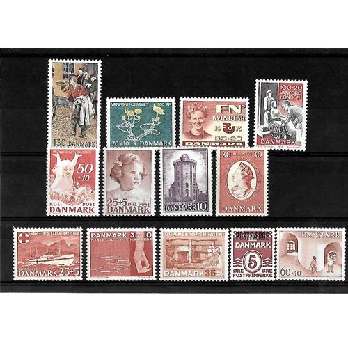 Danemark-Lot De 13 Timbres Neufs**-Gomme Intacte-1 Er Choix