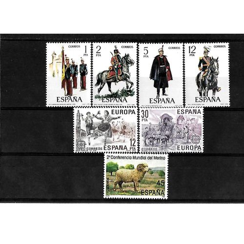 Espagne-Lot De 7 Timbres Neufs**-Gomme Intacte-1 Er Choix