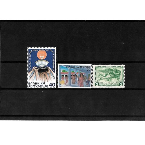 Grece-Lot De 3 Timbres Neufs**-Gomme Intacte-1 Er Choix