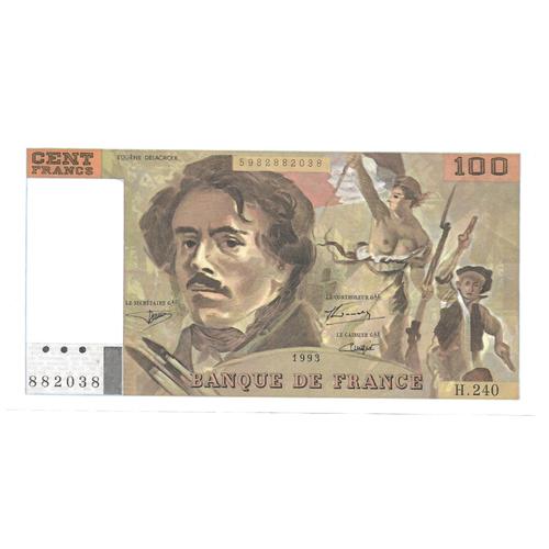 Billet 100 Francs Eugène Delacroix (H.240) 1993 Banque De France (7)