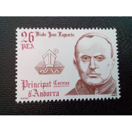 Timbre Andorra Yt 164 Mgr Joan Laguarda 1983 ( 70204 )