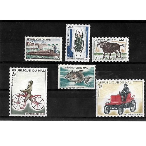 Mali-Lot De 6 Timbres Neufs**-Gomme Intacte-1 Er Choix
