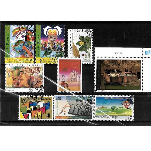 Nations Unies-Vienne-Lot De 9 Timbres Oblitérés-Très Bon Etat