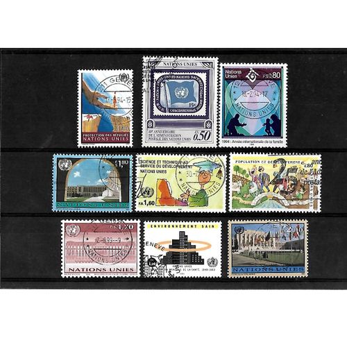 Nations Unies-Genève-Lot De 9 Timbres Oblitérés-Très Bon Etat