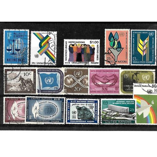 Nations Unies-New York-Lot De 15 Timbres Oblitérés-Très Bon Etat
