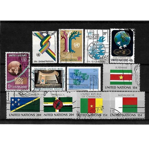 Nations Unies-New York-Lot De 12 Timbres Oblitérés-Très Bon Etat
