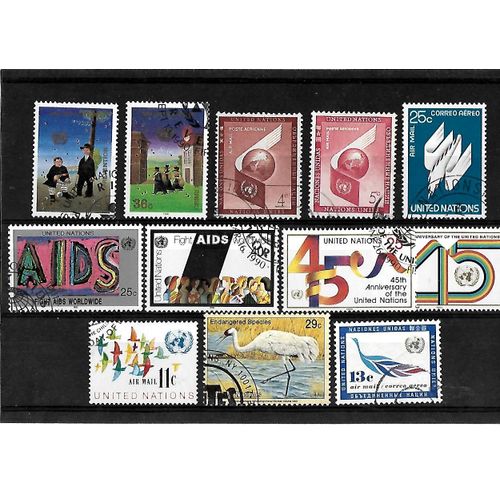 Nations Unies-New York-Lot De 12 Timbres Oblitérés-Très Bon Etat