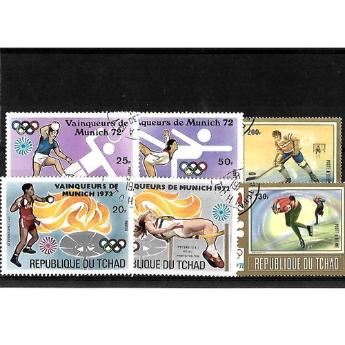 Tchad-Lot De 6 Timbres Oblitérés-Très Bon Etat