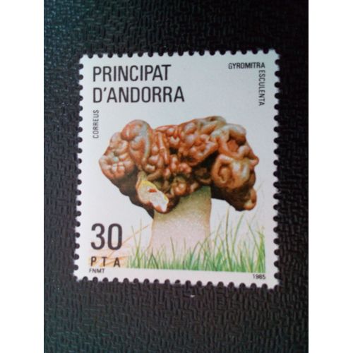 Timbre Andorra Yt 174 Gyromitra Esculenta (Fausse Morille) 1985 ( 70204 )